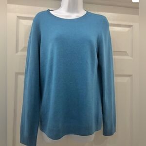 Talbots 100% Cashmere Sweater Cornflower Blue Sweater Size Large